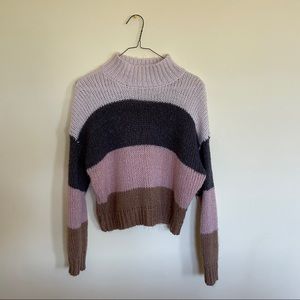 tri color striped sweater size XS